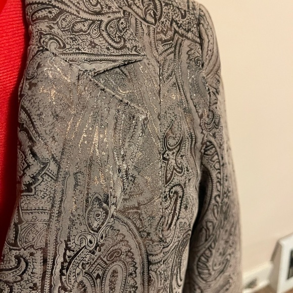 Paisley patterned blazer, gray/purple with metallic shine - Picture 6 of 6